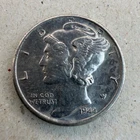 1944-S MERCURY 10C Dime AU+ Almost Uncirculated Brilliant White Color