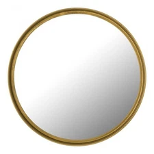 Moe's Home Winchester 39" Round Iron/Metal Frame Accent Mirror in Antique Brass