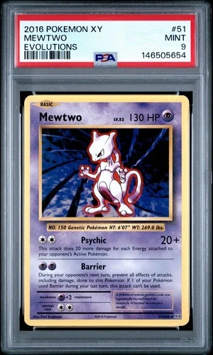 2016 POKEMON XY EVOLUTIONS #51 MEWTWO PSA 6
