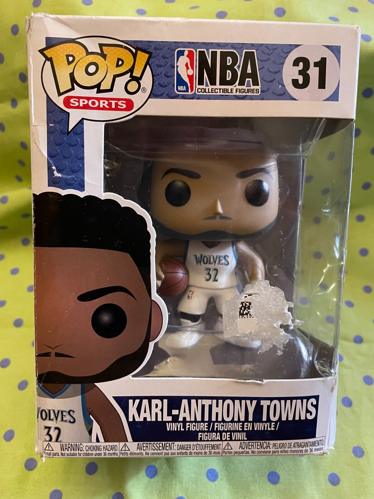 Funko Pop! Sports Nba Karl Anthony Towns Vinyl Figure #31 New In Box