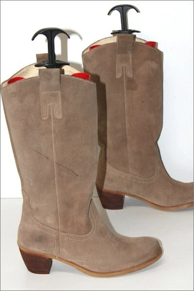 FELMINI Bottes Cavalières Croûte de Cuir Beige T 41 BE - Photo 3/4