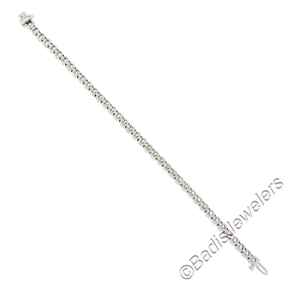 Brazalete de platino 10,71 ctw 39 redondo grande línea de diamantes VVS E tenis llamativo Foto 4 de 4