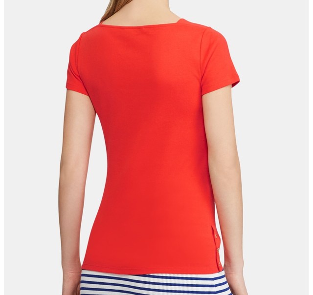 women's red crew neck t shirt