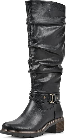 Женские сапоги до колена Crammers White Mountain | Черные/Коричневые/Гладкие | 9 М