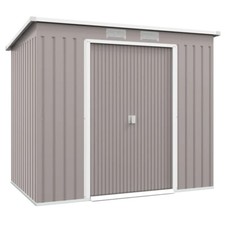 Outsunny 7 x 4ft Metal Garden Storage Shed w/ Double Door and Ventilation Grey