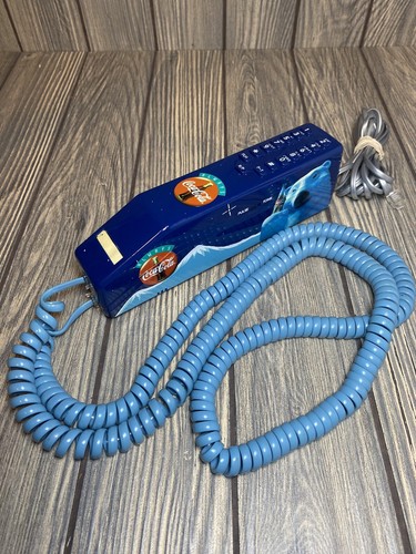 Telefono vintage Coca Cola pulsante blu con orsi polari 1994 - Foto 2 di 12