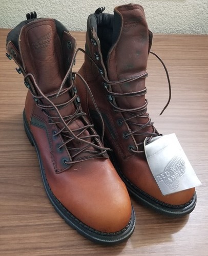 Brown Leather Work Boots 2238 Size 