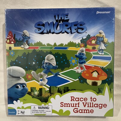 Pressman The Smurfs Race to Smurf Village Board Game Peyo 2011 Family Fun!
