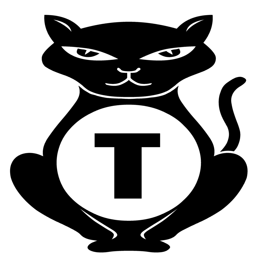 T Monogram Letter Initial Cat Vinyl Decal Sticker For Home Cup Car Wall Decor