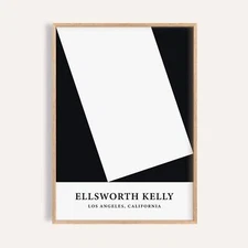 Bold Black and White Ellsworth Kelly Art Print – Minimalist Geometric Design