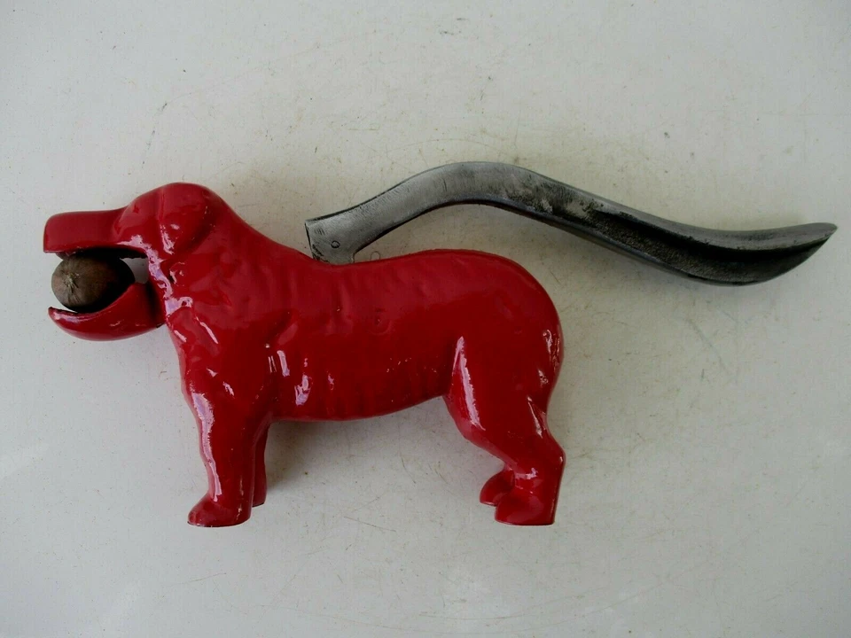 Vintage Strong Nut Cracker in Iron Lever Nutcracker Press Dog Painting Replaced  - Image 3 of 4
