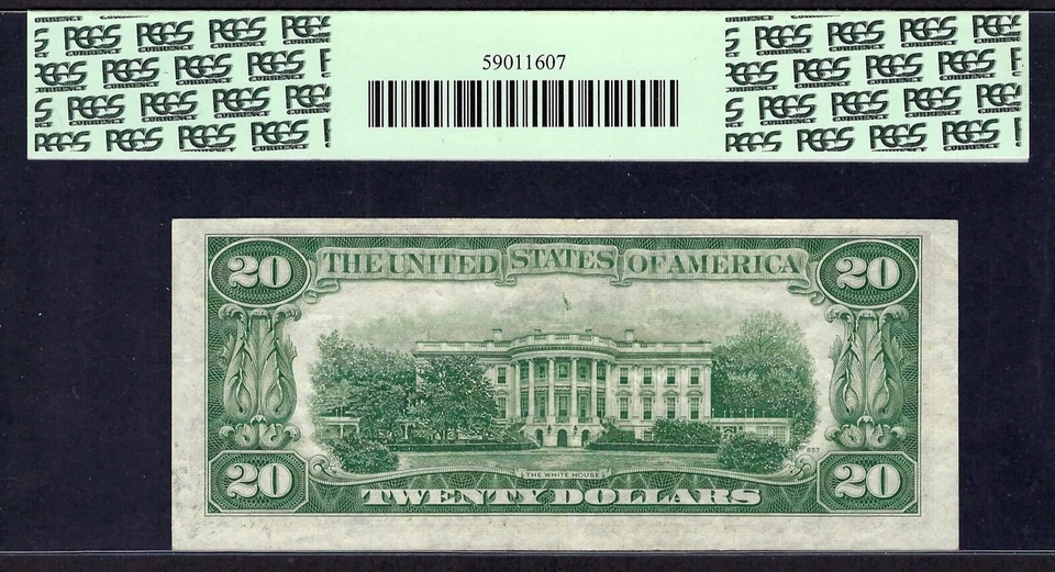 🇺🇸 1950A $20 ERROR  ♚♚MISALIGNED OVERPRINT♚♚  PCGS EX FINE 45 PPQ - Image 2 of 2