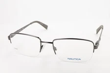 NAUTICA N7265 027 Gunmetal 56-20-140 Half Rimless Eyeglass Frame Flex Hinge N142