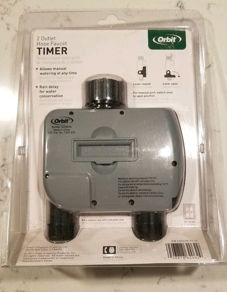 Orbit 62062n Digital Outlet And Manual Outlet Two Valve Water