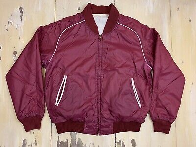 VINTAGE JACKET - 80s-90s Reversible Dark Red & White Stadium VINTAGE JACKET - 80s-90s Reversible Dark Red & White Stadium