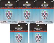 Lot 5 Day of the Dead Halloween Costume Skull Body Arm Temporary Jewelry Tattoo