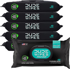 Wipes Flushable Wipes - 6 Pack, 288 Wipes - Mint Chill Extra-Large Adult Wet Wip
