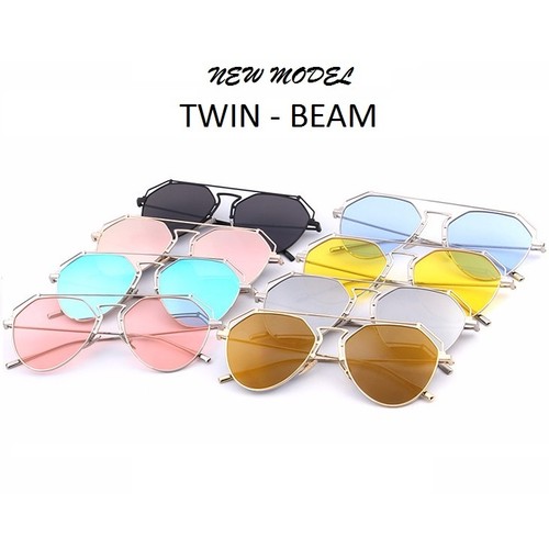 OCCHIALI DA SOLE TWIN-BEAMS VINTAGE METAL SUNGLASSES MIRROR UOMO DONNA |  eBay