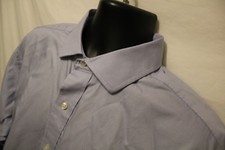 Chaps Mens L/S Dress shirt Light Blue Sz 17 1/2 32-33 100% Cotton Spread Collar