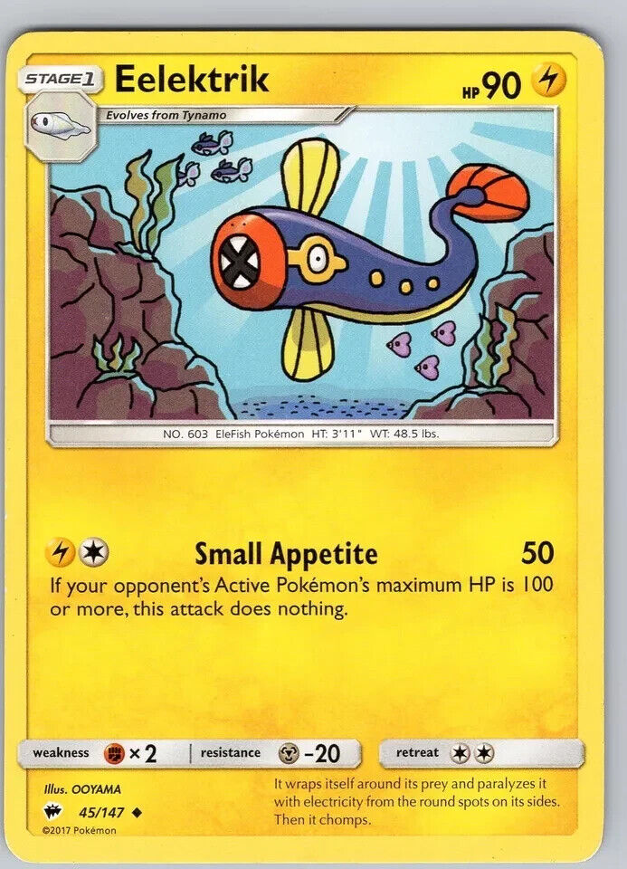 eelektrik Pokemon Burning Shadows TCG Card 45/147 | eBay eelektrik Pokemon Burning Shadows TCG Card 45/147 | eBay