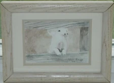Felicia Briggs Watercolor Painting. Pig Wilbur? 6 1/4" x 8 1/4" Framed
