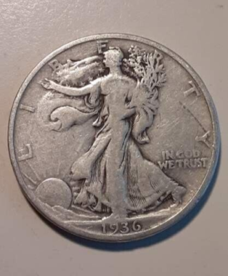 1936 Philadelphia Mint US 50C Walking Liberty Half Dollar 90