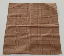 Polo RL pocket square, brown, 100 Cotton, 15 1/2 x 15 1/2 inch, authentic, NEW