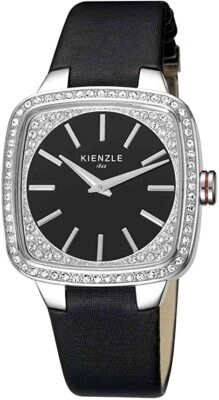 MONTRE Femme KIENZLE 1822 Made Suisse. Cadran Noir et Argent avec zirconium  