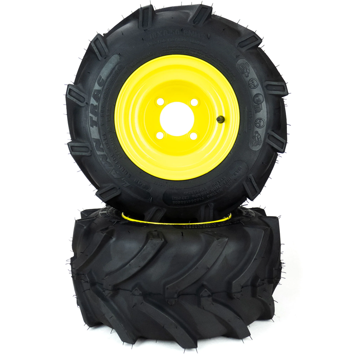2) Aggressive Tire Assemblies 18x8.50-8 John Deere ZTrak Z225 Z335 2) Aggressive Tire Assemblies 18x8.50-8 John Deere ZTrak Z225 Z335