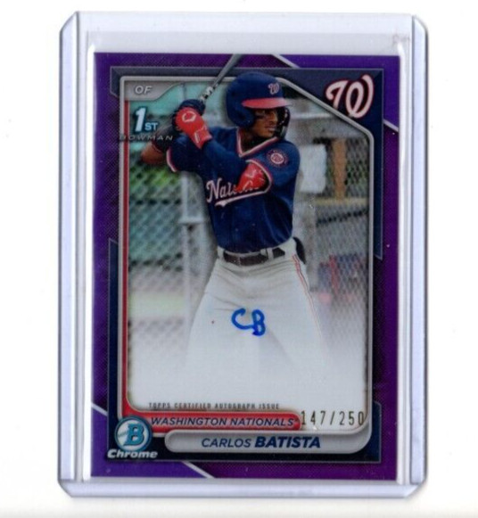 2024 Bowman Chrome 1st Purple REFRACTOR Carlos Batista Autograph RC #'d 147/250