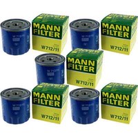 5X MANN-FILTER ÖLfilter W 712/11 Oil Filter
