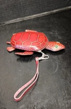 Leather Sea Turtle Coin Purse With Wrist Strap