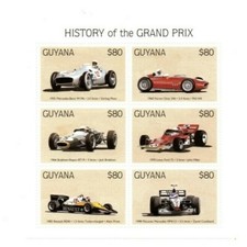 Guyana 1998 - Grand Prix Race Cars - Sheet Of 6 Stamps - Scott 3338 - Mnh