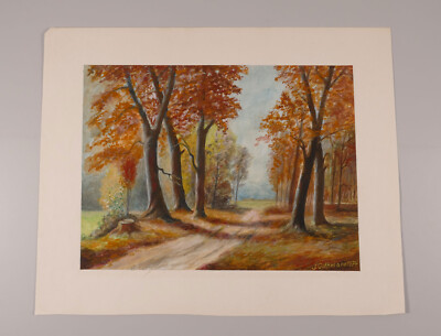 Watercolor J.Gothmann 1974 Autumn Forest Bright Colors