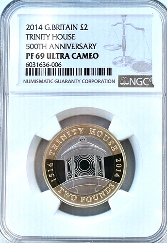 2014 £2 Two Pound Trinity House PROOF NGC PF69 Great Britain Coin