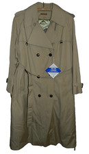 VTG NWT DOMINO 1970's Khaki 2 in 1 All Season Trench Rain Coat Size 13/14