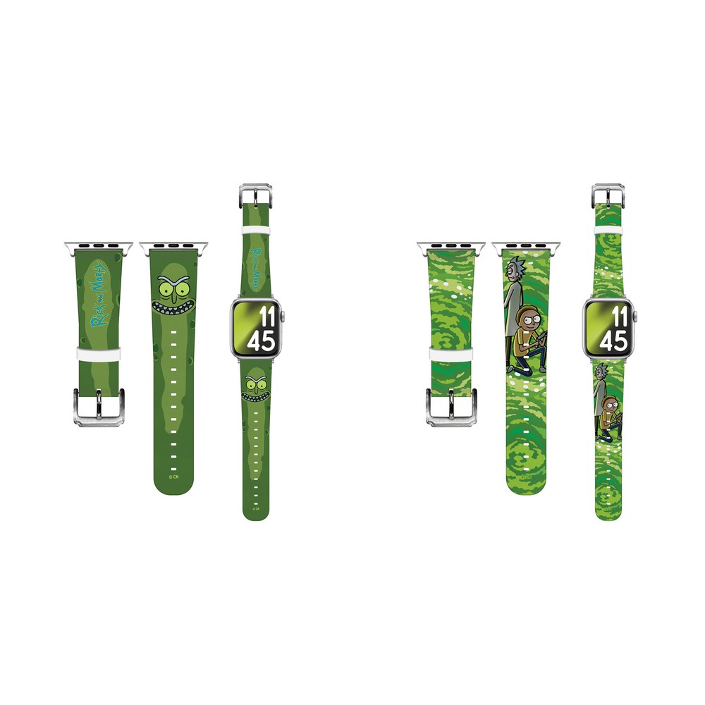 RICK AND MORTY GRAPHICS GENUINE LEATHER WATCH STRAP FOR APPLE WATCH / SE / ULTRA