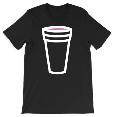DOUBLE CUP BLACK T SHIRT, TRILL LEAN PURPLE DRANK TEA HOUSTON TEXAS