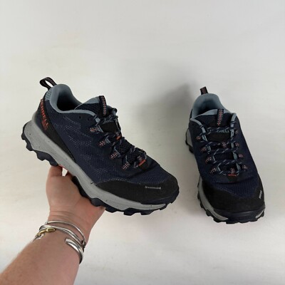 Merrell Speed Strike Gore-Tex Hiking Shoes Women's 7.5 Blue Mesh Lace Up Low Top