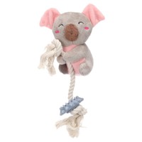 Flamingo Hundespielzeug Koala FüR Welpen Mit Seil Grau, Zahnpflege, 23Cm
