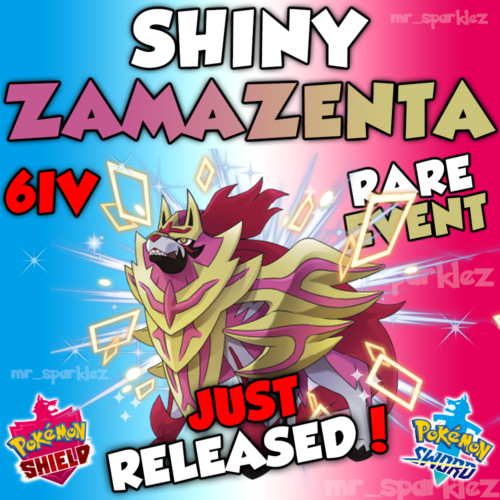 ✨ SHINY ZAMAZENTA ✨ 6IV RARE EVENT ✨ JUST RELEASED ✨ Shiny Pokemon Sword Shield - Picture 1 of 5