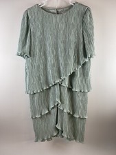 Vintage 1980/1990 Patra Mother of Bride/Groom Dress Tiered Ruffles 22W Mint Grn