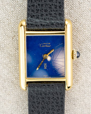1980's Vintage Cartier Tank Must de SM - Blue 'Lapis' Dial - Serviced