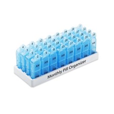 Daviky Monthly Pill Organizer 2 Times a Day, 30 Day Pill Box AM PM with Separ...