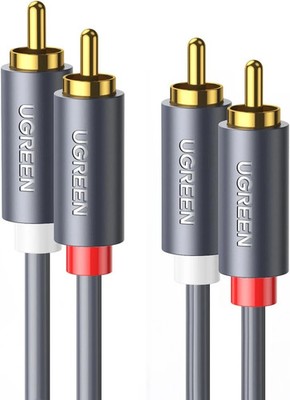 UGREEN RCA Cable, 10FT 2RCA Male to Stereo Audio Cable 10FT, Black 