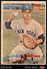 1957 Topps #306 Darrell Johnson Yankees DOUBLE-PRINT 5 - EX