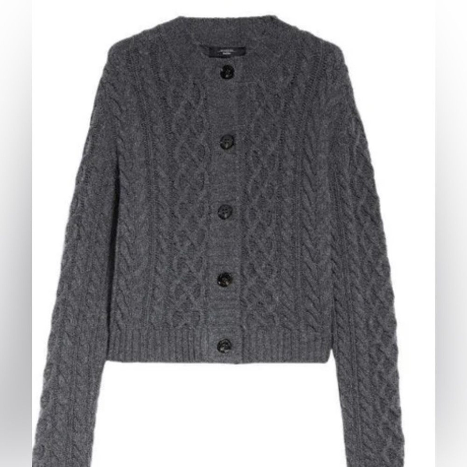 RRPUS$485 Weekend Max Mara Virgin wool cable knit embassy cardigan crew neck NWT