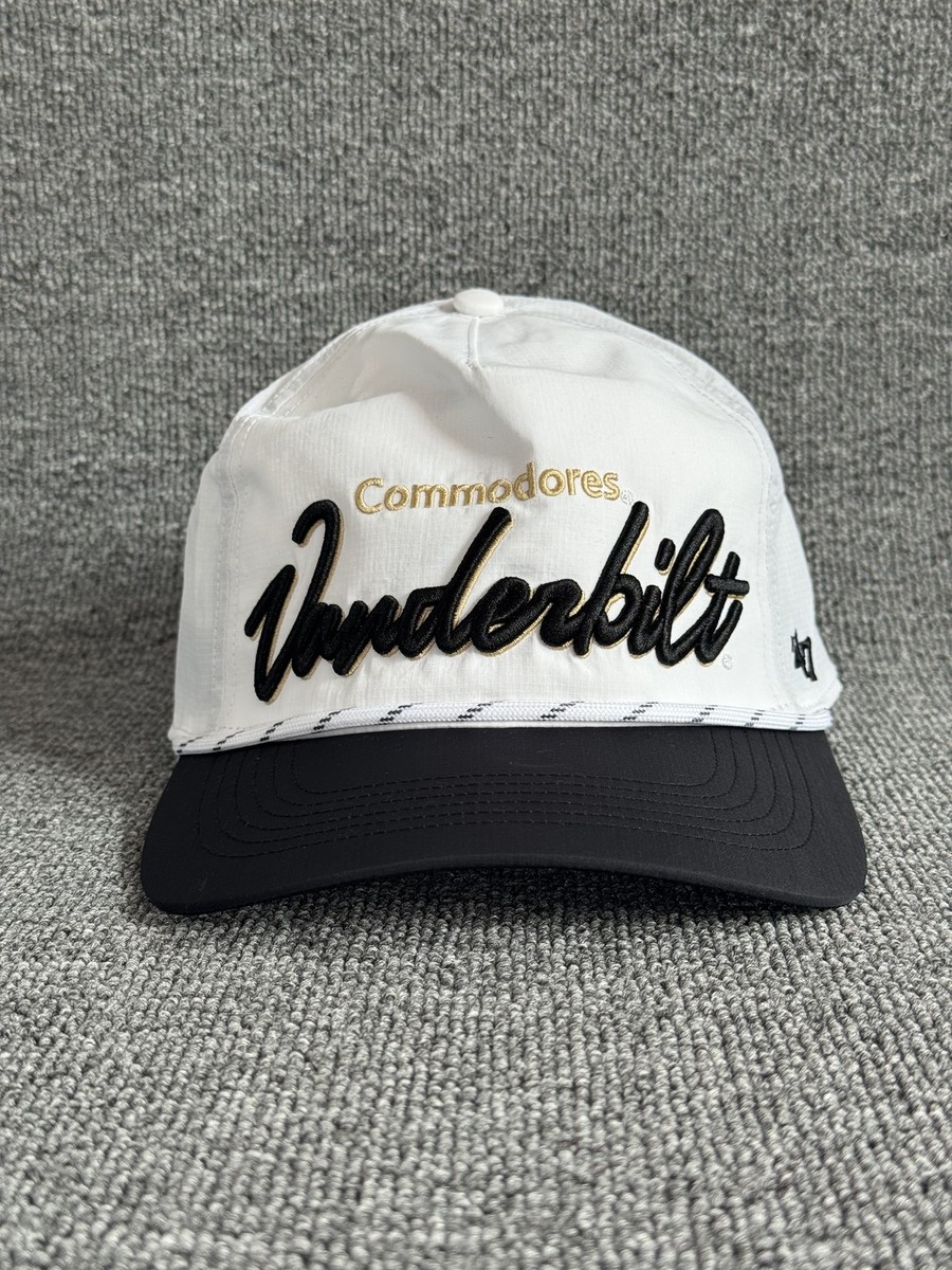 '47 Brand Vanderbilt Commodores Rope Snapback Hat White Black One Size NCAA
