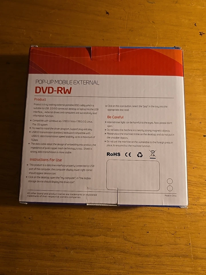 DVD-RW Pop-Up Mobile External USB 3.0 Compatible with Windows New - Image 2 of 2