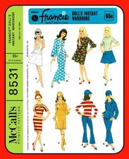 11 " Doll Clothes Sewing Pattern MOD Wardrobe for Fran McCall's 8531 Vtg 1966
